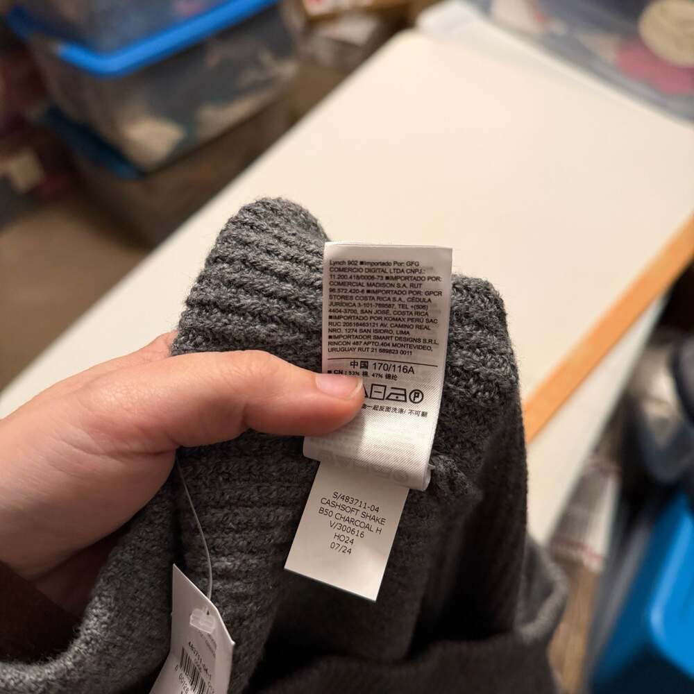 Gap CashSoft Shaker-Stitch Wide-Leg Sweater Pants Charcoal Gray XXL - Picture 6 of 10